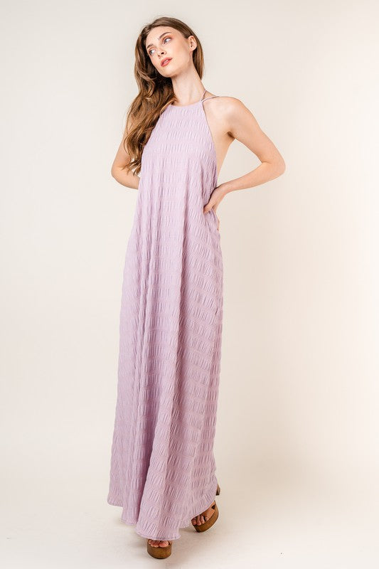 Lavender Serenity Textured Maxi Dress