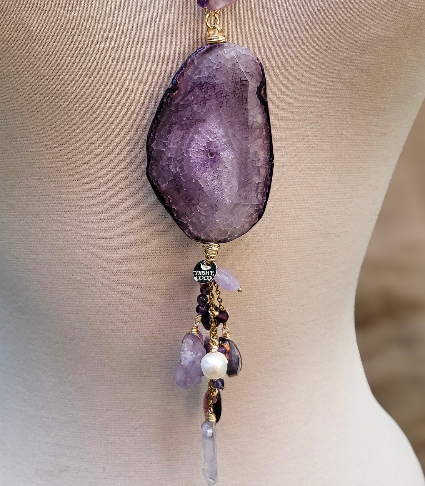 Ethereal Crystal Chain – Fluorite & Amethyst