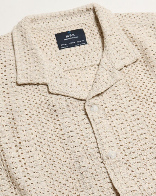 Camisa de Crochet Natural – Estilo Fresco & Atemporal