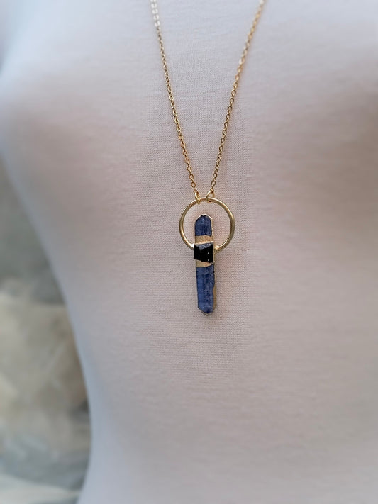 Pendant Necklace + Blue Tourmaline + Gold Ring Detail – Trish T CoCo