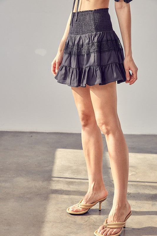 Lace Trim Detail Skirt