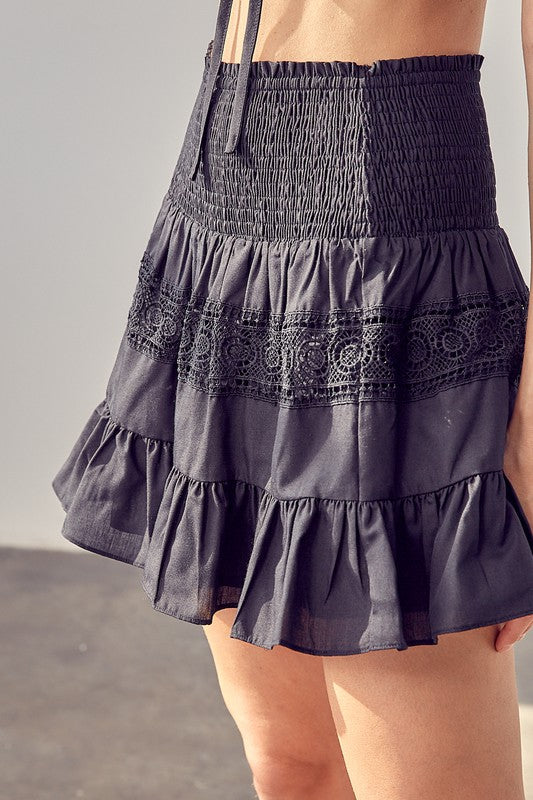 Lace Trim Detail Skirt