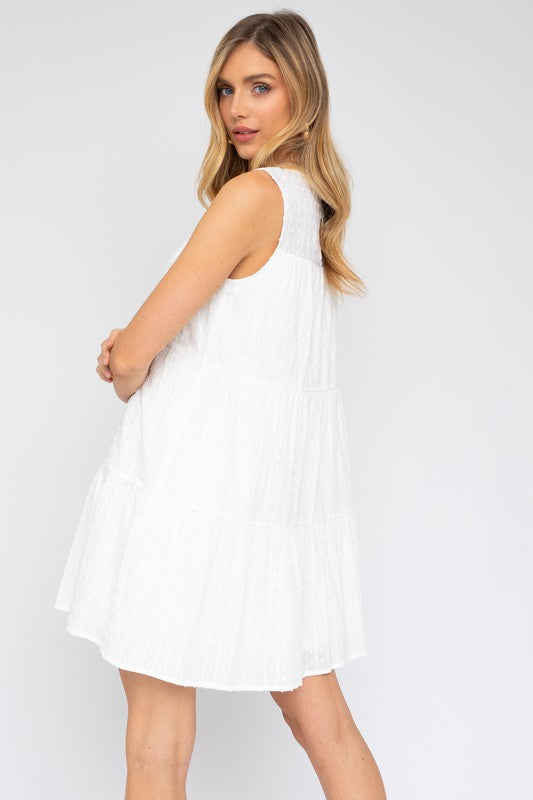 Sleeveless Tiered Mini Dress