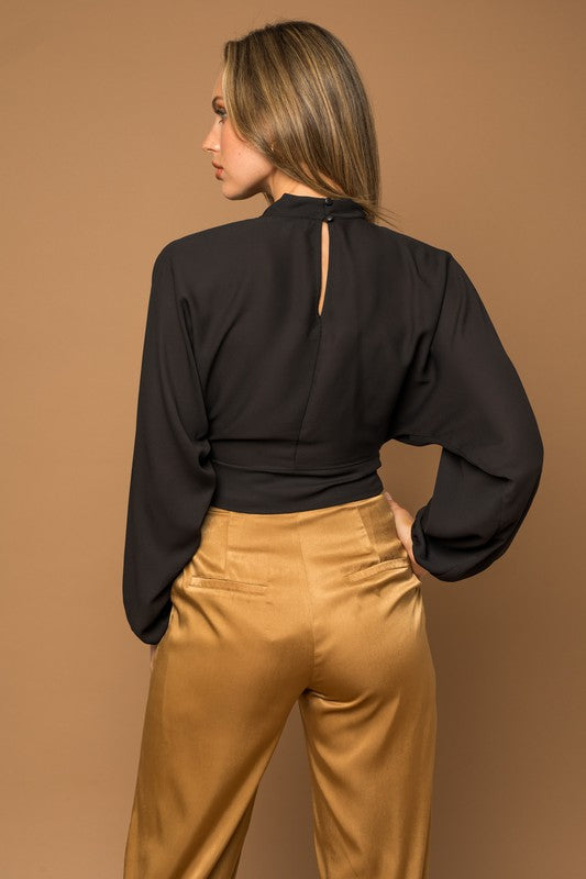 Mock Neck Bottom Fitted Top