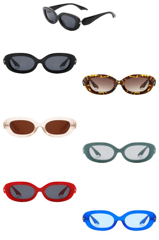 Round Narrow Oval Chic Fashion Sunglasses