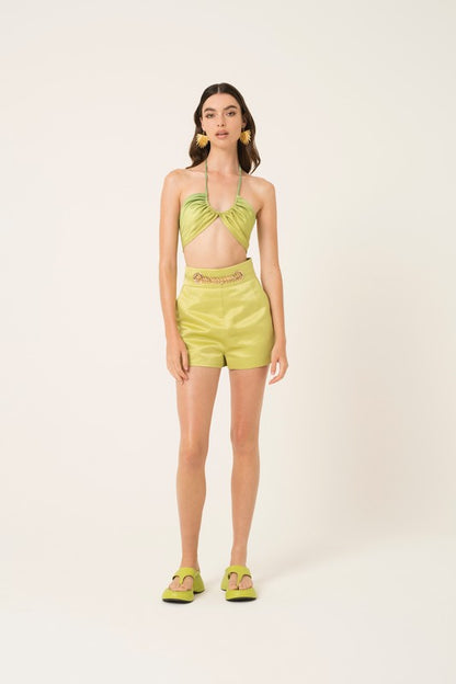 Bliss Halter Ties Satin Top