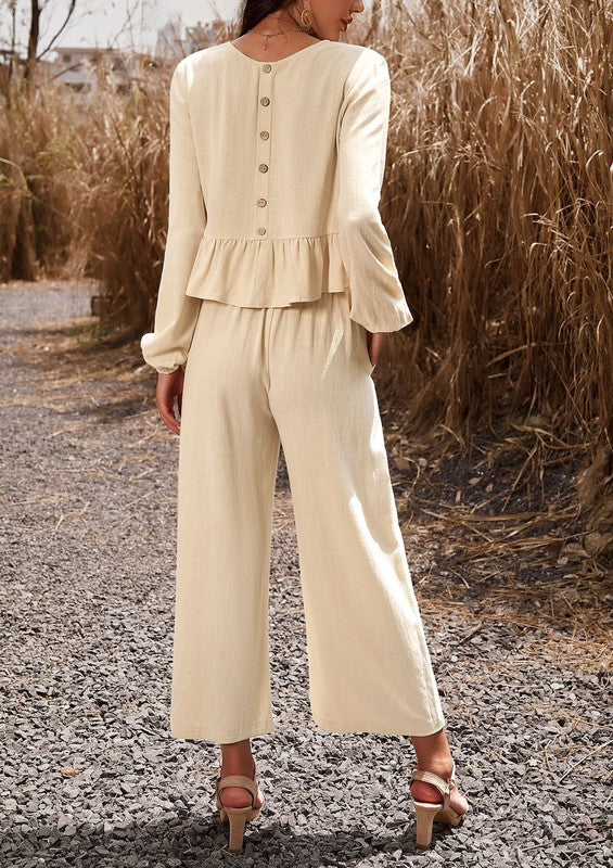 Two piece long sleeve pant set