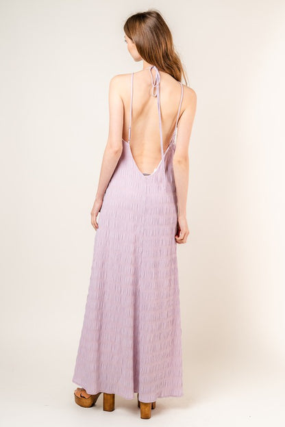 Lavender Serenity Textured Maxi Dress