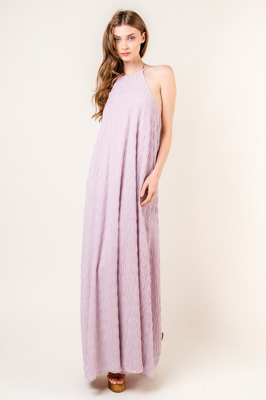 Lavender Serenity Textured Maxi Dress