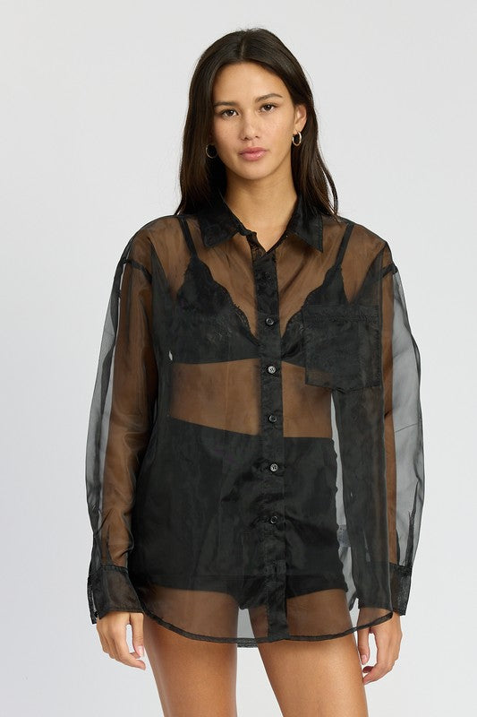 OVERSIZED ORGANZA SHIRT