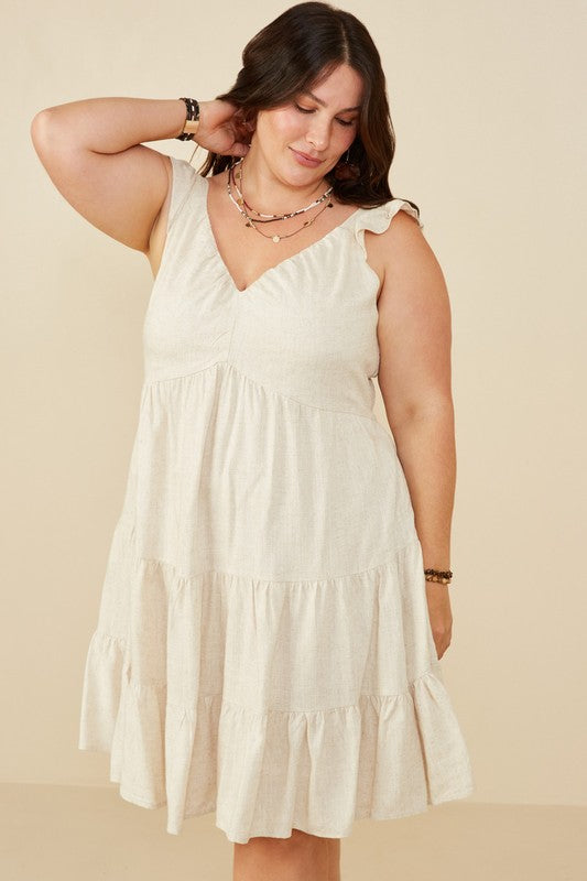 Sand Dune Linen Dress | Plus Size Elegance