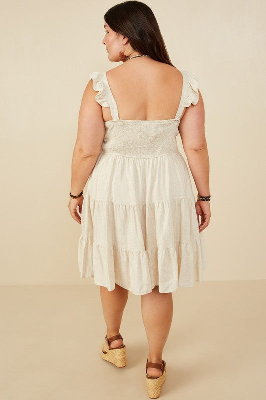 Sand Dune Linen Dress | Plus Size Elegance