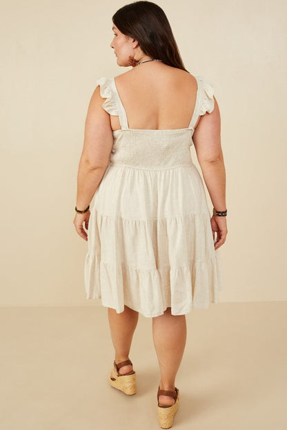 Sand Dune Linen Dress | Plus Size Elegance