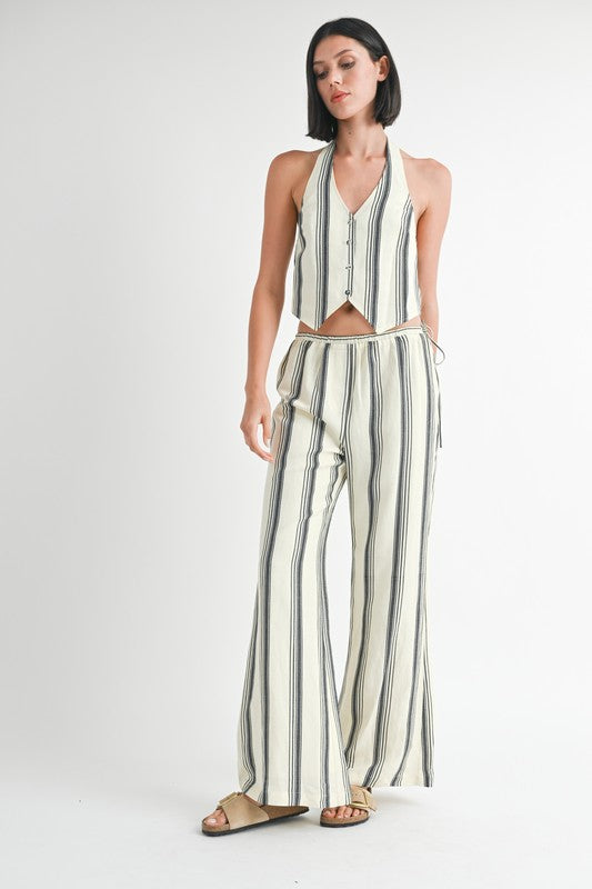 STRIPED STRAIGHT LEG PANTS