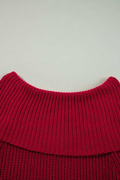 Off Shoulder Ribbed Knit Sweater