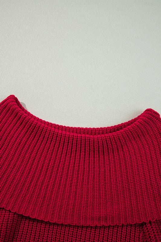 Off Shoulder Ribbed Knit Sweater