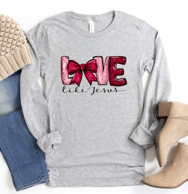 Red Love Like Jesus Long Sleeve Tee