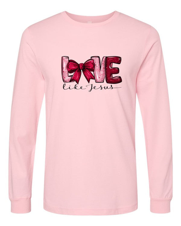 Red Love Like Jesus Long Sleeve Tee