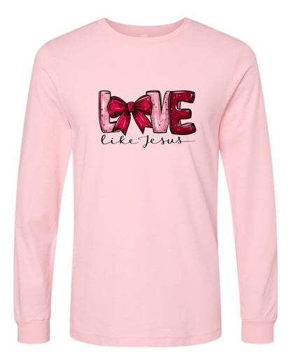 Red Love Like Jesus Long Sleeve Tee