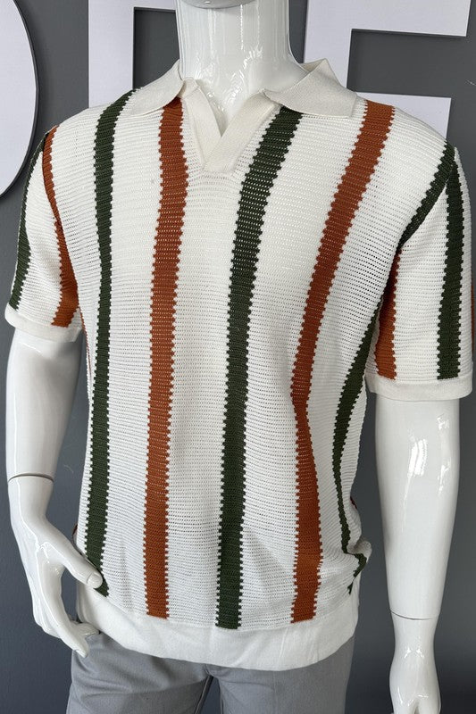 Camisa "Retro Stripe Knit Polo"