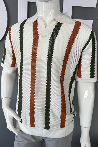 Camisa "Retro Stripe Knit Polo"