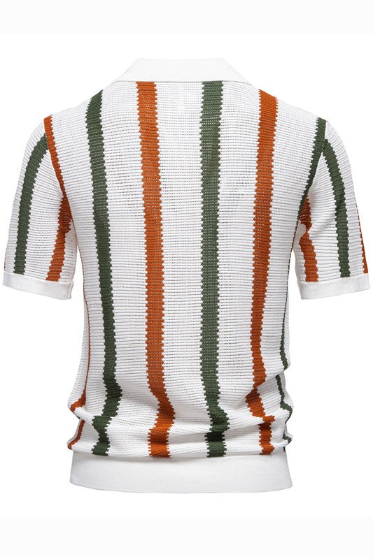 Camisa "Retro Stripe Knit Polo"