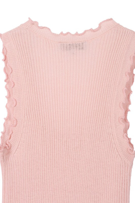 SL ruffled rib pullover top