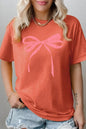 Pink Valentine Bow Graphic Plus Heavy Cotton Tee