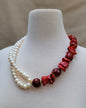 Collar con perlas blancas AAA y coral rojo auténtico – Trish T CoCo