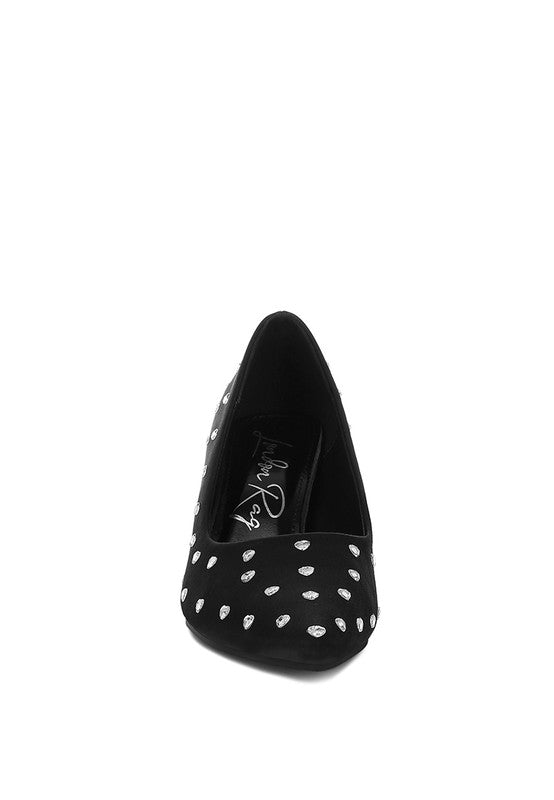 Madhara Heart-Shaped Rhinestones Pumps