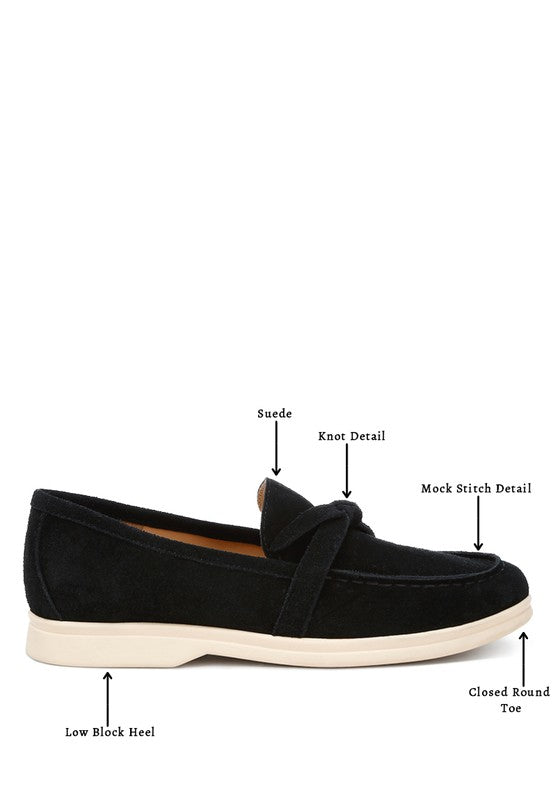 Nautica Genuine Suede Knot Detailed Loafers