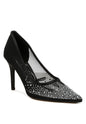 High Ball Mesh Rhinestone Stiletto Pumps