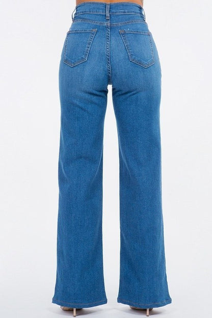 Wide Leg Jean in Medium Blue