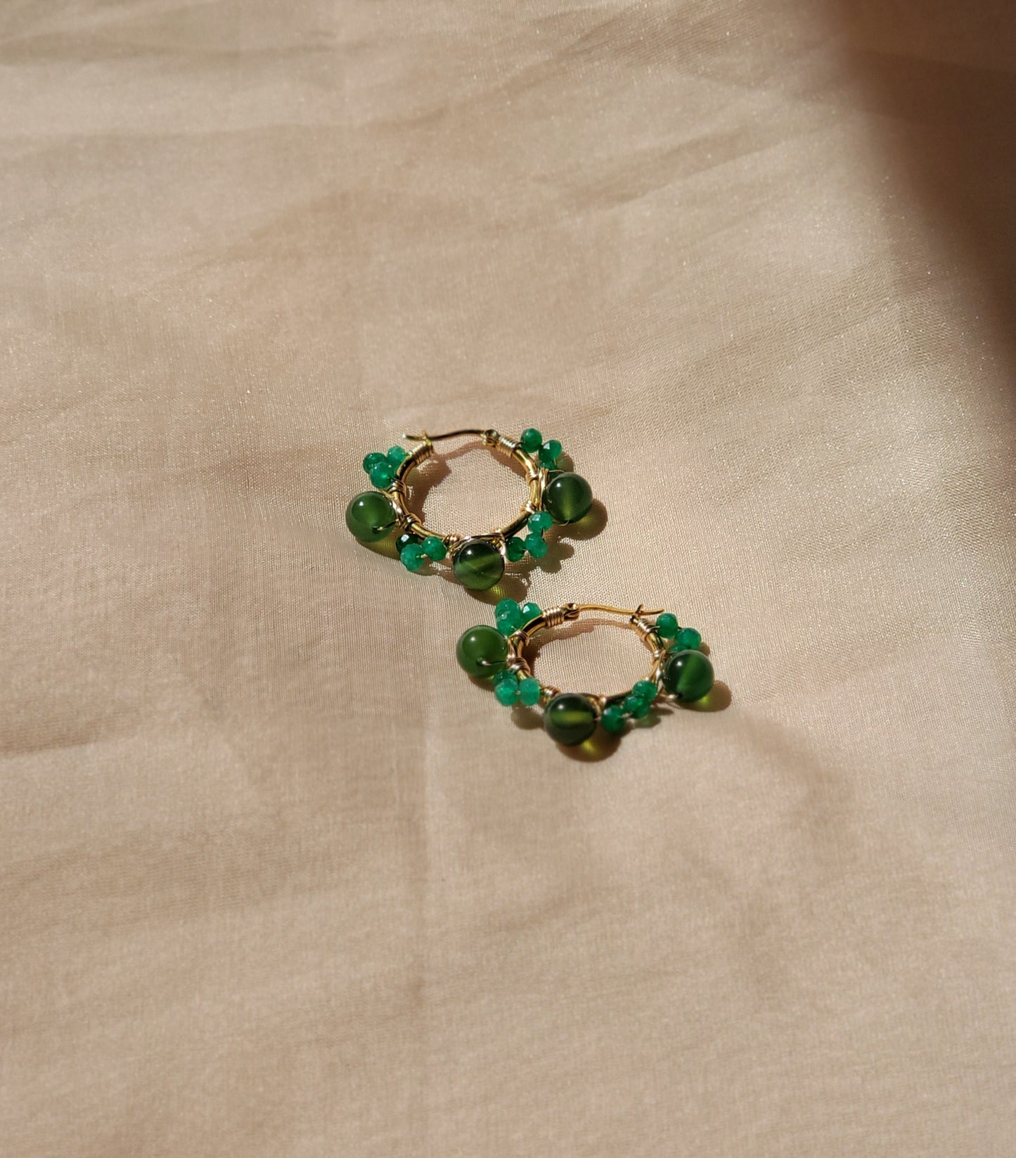 Emerald Bloom Hoops