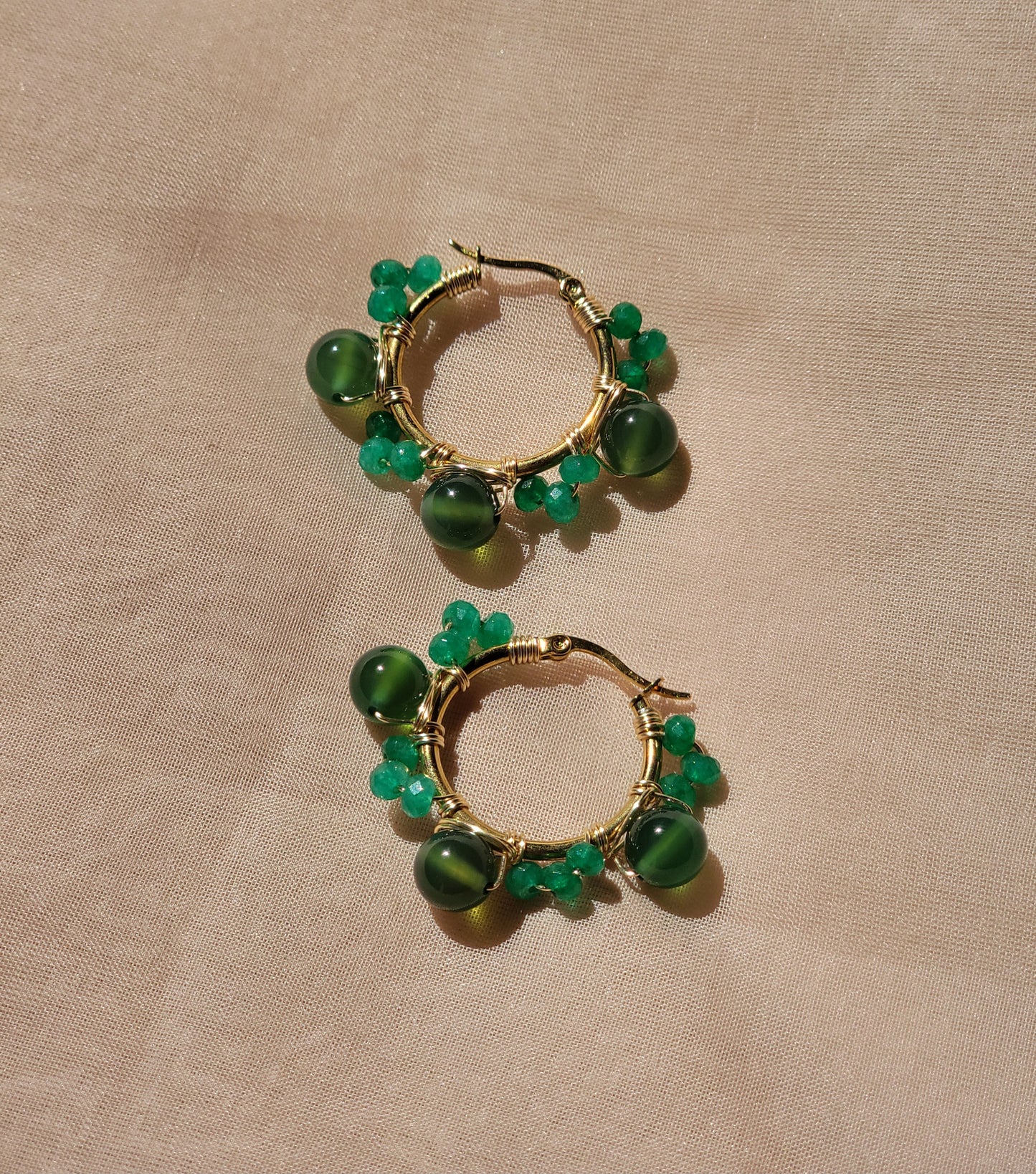 Emerald Bloom Hoops