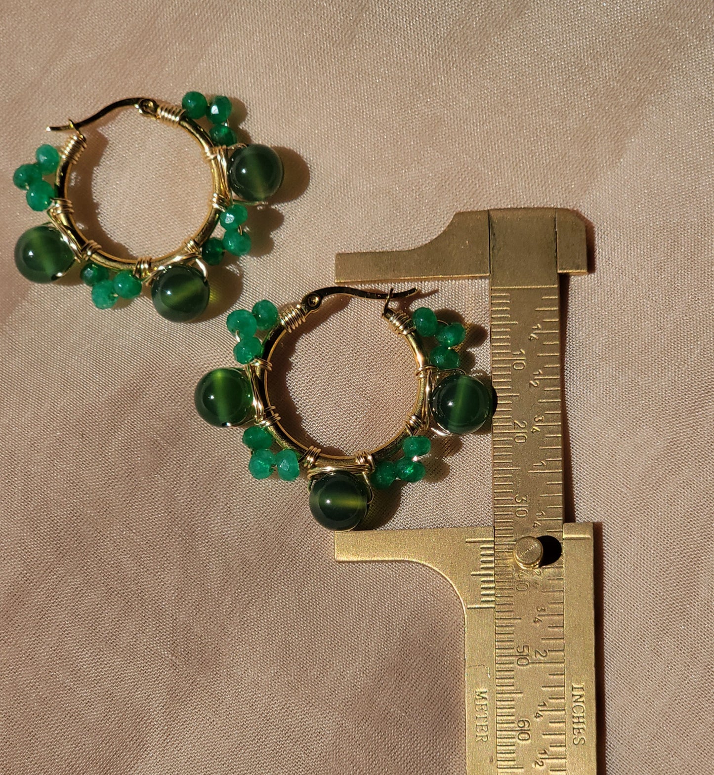 Emerald Bloom Hoops