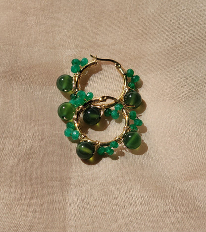 Emerald Bloom Hoops