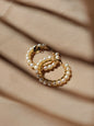 Golden Pearl Hoops