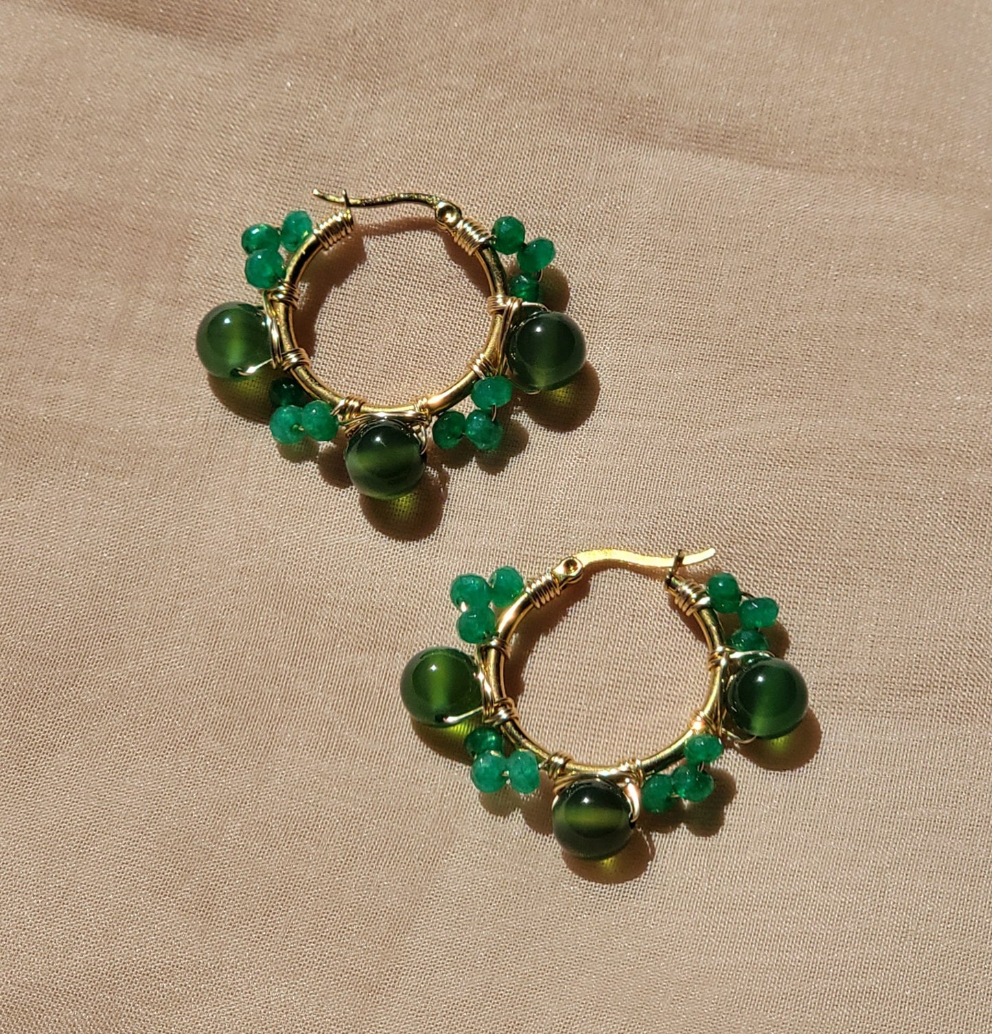 Emerald Bloom Hoops