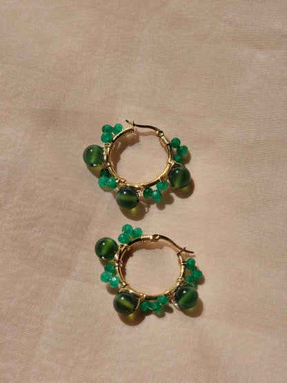 Emerald Bloom Hoops