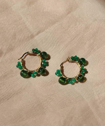 Emerald Bloom Hoops