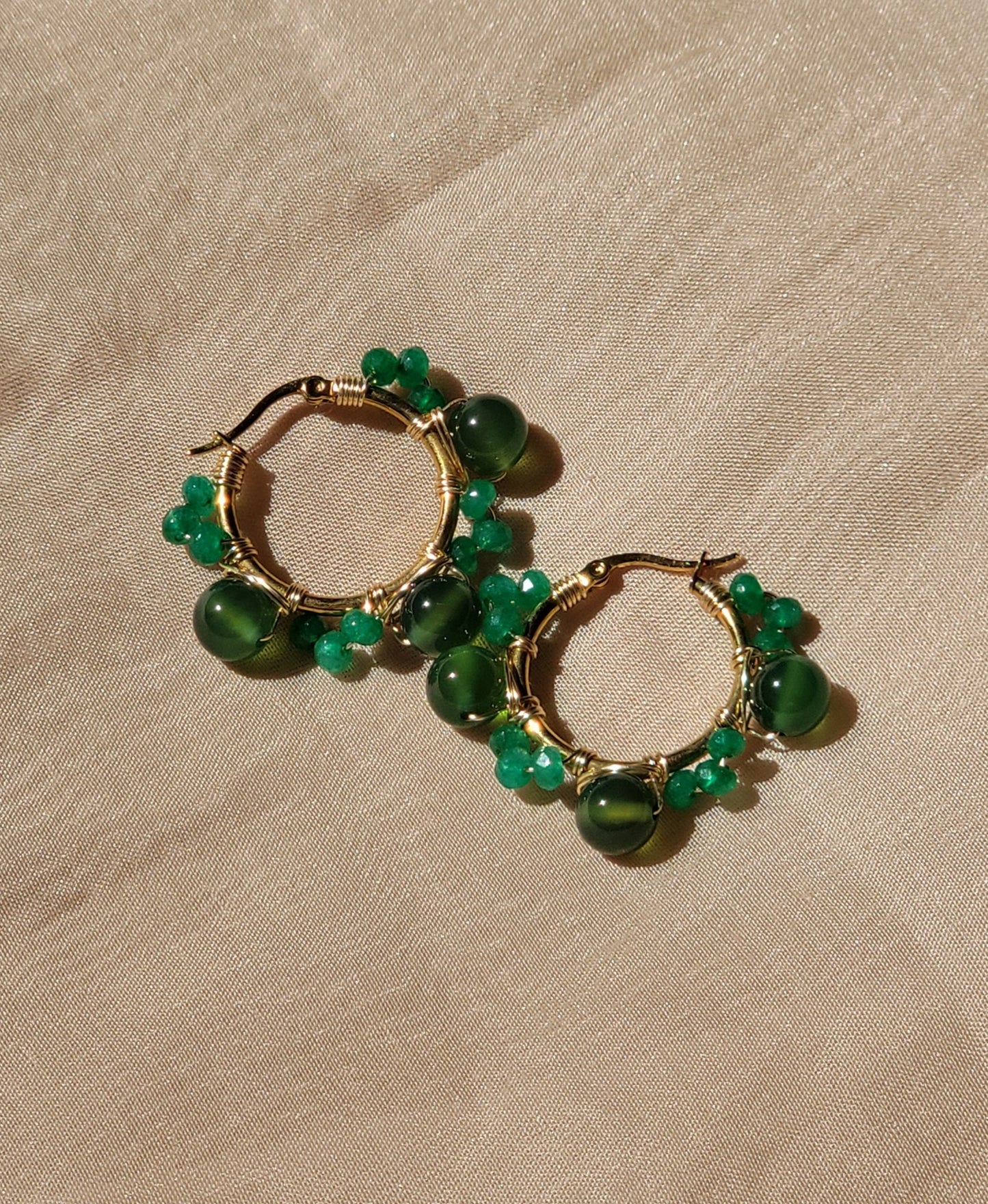 Emerald Bloom Hoops